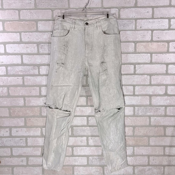 Each X Other Paris Distressed Ripped High Rise Relaxed Fit Jeans Size 26 - Picture 1 of 11